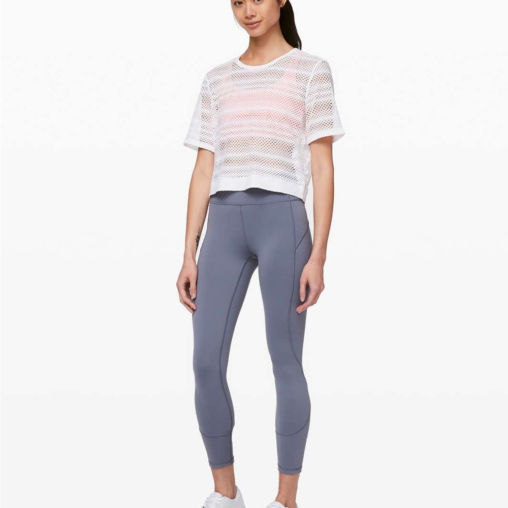 LULULEMON sweat your heart out short sleeve white size 2